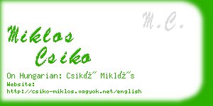 miklos csiko business card